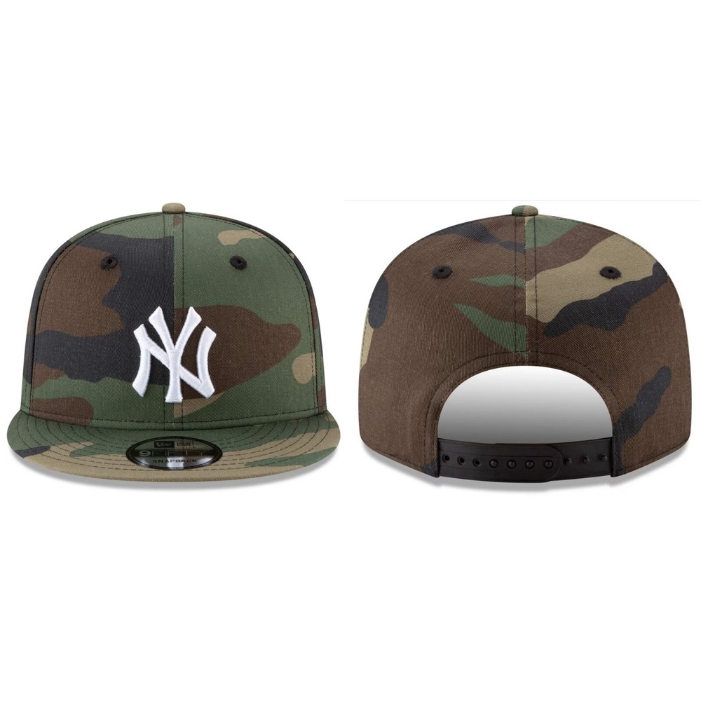 New York Yankees Hat Camo/White New Era NY 9Fifty MLB NY Snapback Adjustable Hat